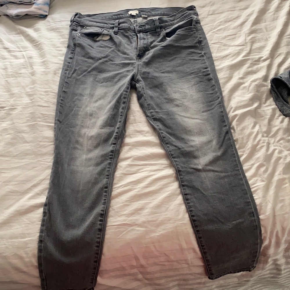 Grey J.Crew mid-rise jeans